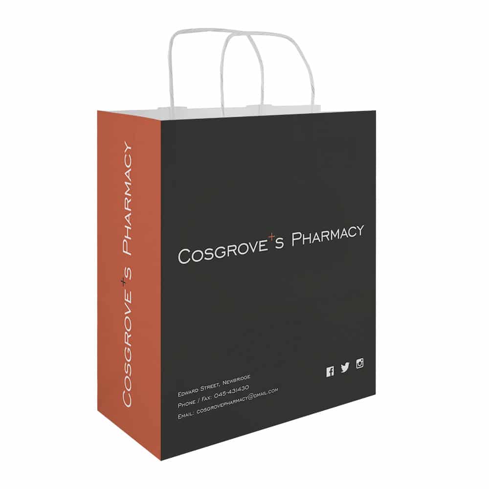 Cosgroves Pharmacy carrier bag | Bagprint.ie