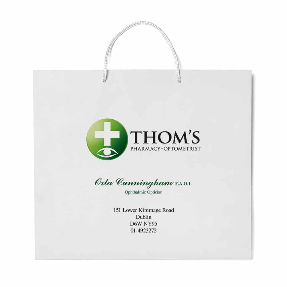 Thom's Pharmacy & Opticians | Branded Luxury Carrier Bags | Bagprint.ie